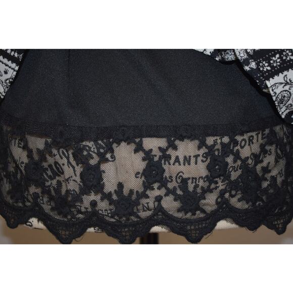 IZ Byer Black off Shoulder Top Lace Hem Size S - Picture 3 of 6